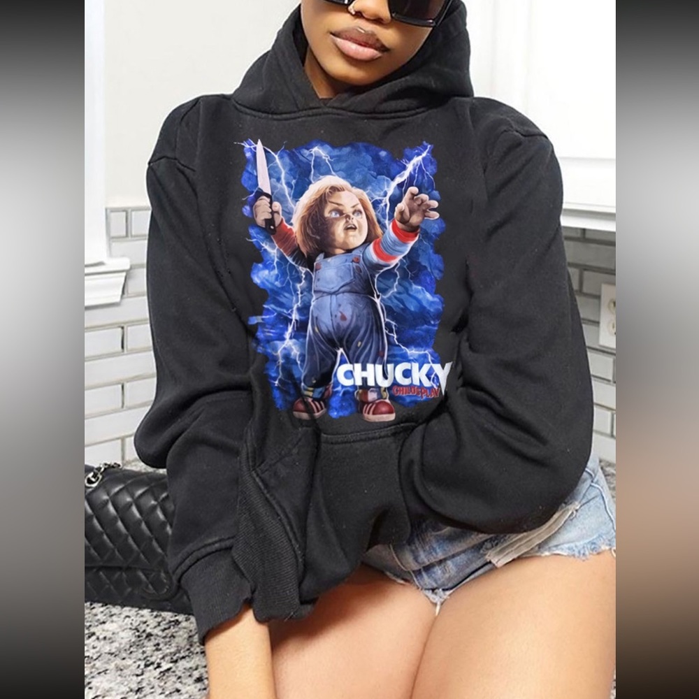 LW Figure Letter Print Oversized Hoodie